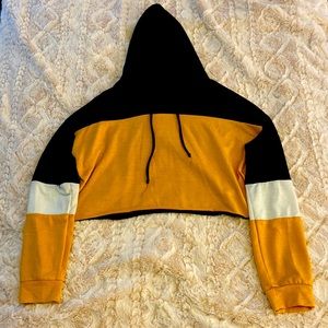 Cropped colorblock hoodie